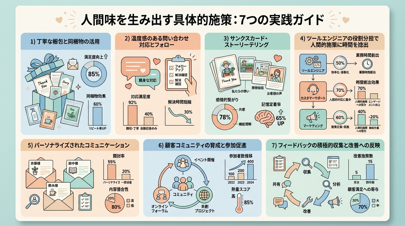 人間味を生み出す具体的施策：7つの実践ガイド