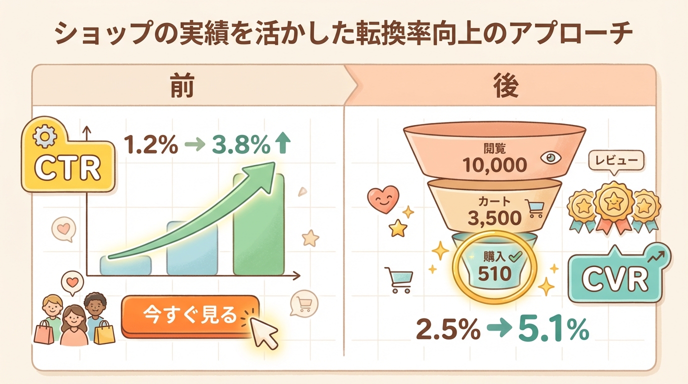 ショップの実績を活かした転換率向上のアプローチ