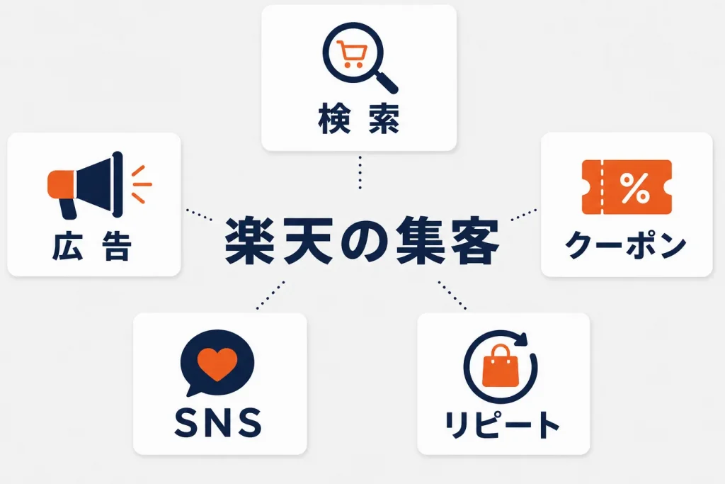 楽天のアクセスアップ方法｜集客施策の全体像と優先順位