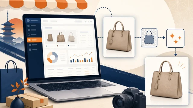 Rakuten AI for RMSの商品画像加工とAIチャットの活用イメージ