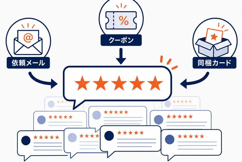 楽天レビューを増やす方法｜依頼メール・クーポンとステマ規制の注意点【店舗向け】
