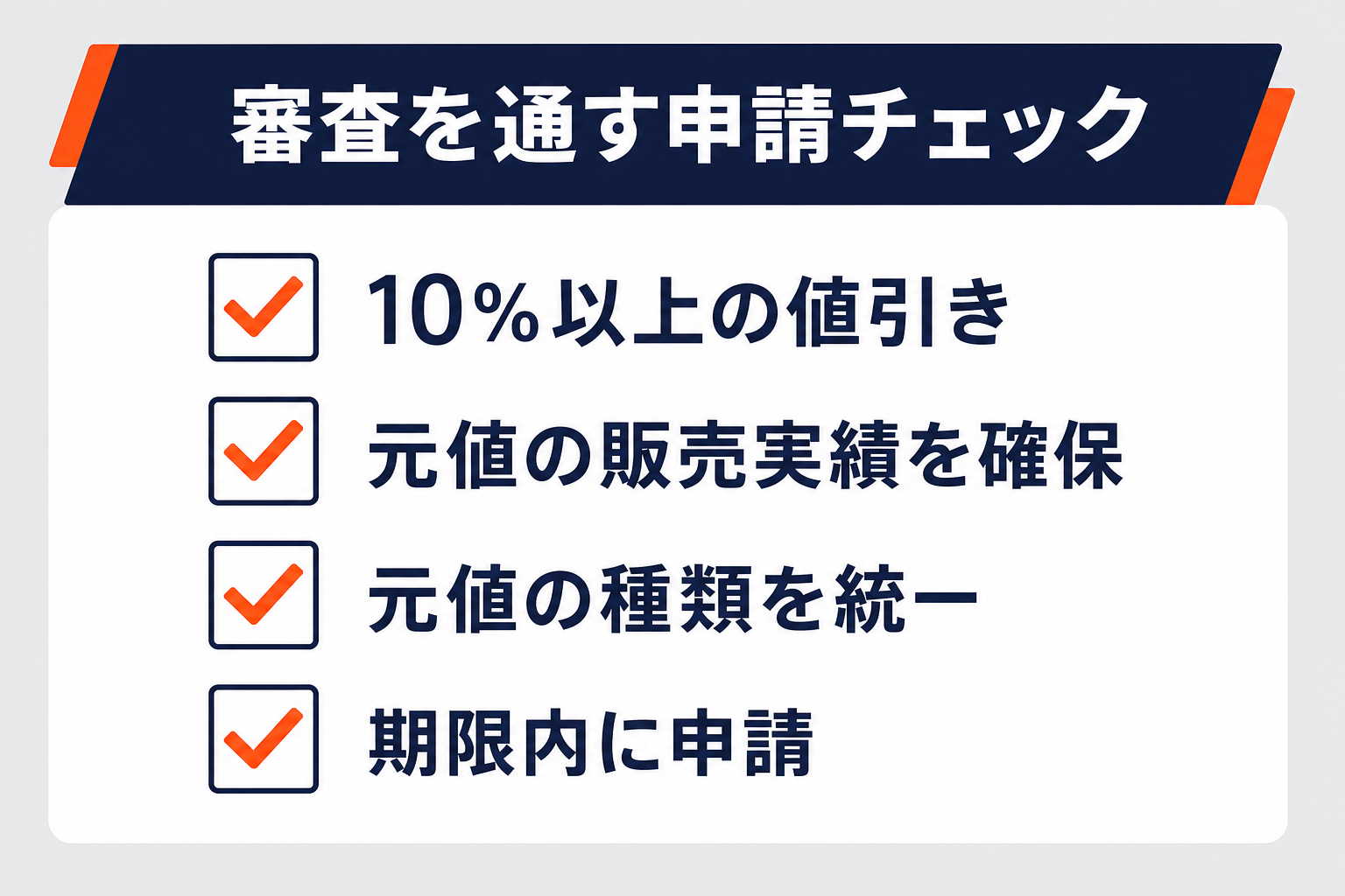 スーパーSALEサーチの審査を通す申請チェックの図