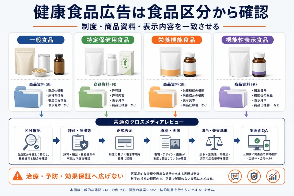 楽天の健康食品広告表現と薬機法｜商品ページ原稿の確認手順