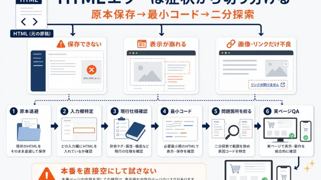 楽天RMSのHTMLタグエラーを直す方法｜保存できない・表示崩れの切り分け
