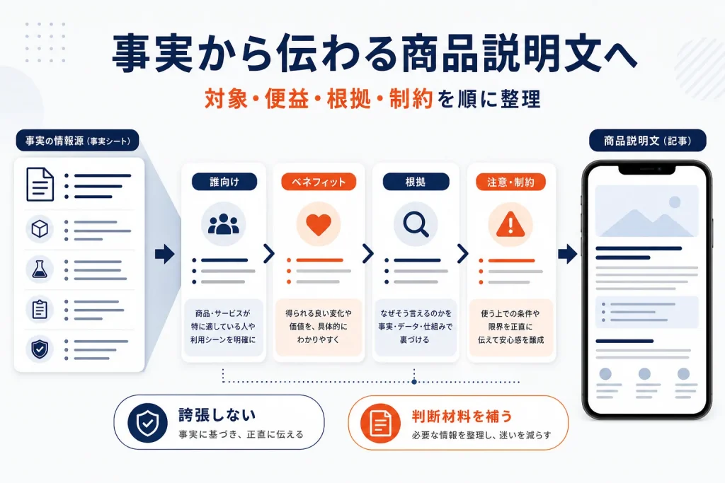 楽天の商品説明文の書き方|特徴を購入理由へ変える文章設計