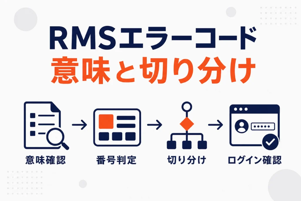 RMSのエラーコード一覧と対処|10002・701などの意味と切り分け