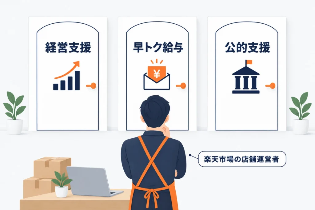 楽天の経営支援制度と早トク給与｜出店者が使える資金繰り・支援の選択肢