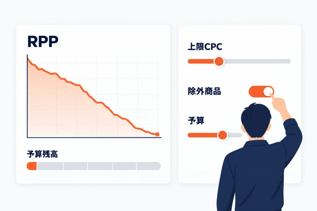 楽天RPPの予算消化が速すぎるとき|原因の切り分け・レポートで見る指標・止め方と反映時間