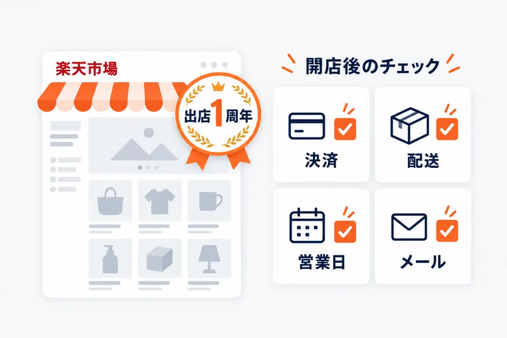 楽天に出店したら開店直後にやること|最初の3か月の設定・集客・レビュー獲得チェックリストと出店記念エンブレムの扱い