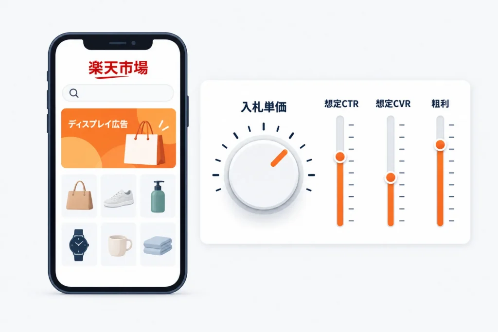 楽天TDA広告の入札単価の決め方|属性・行動ターゲティングと検索キーワードターゲティングの違い・粗利からの逆算・レポートの見方