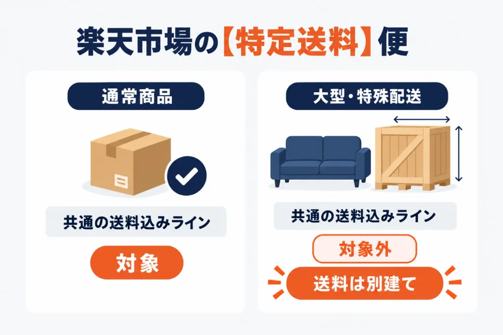 楽天の【特定送料】便とは？大型・特殊配送の送料を別建てにする条件と設定