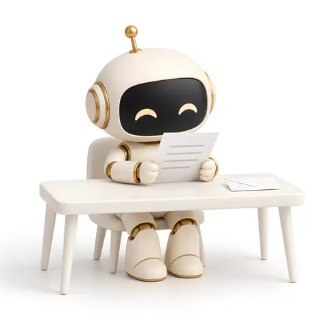 手紙を読むAIロボット